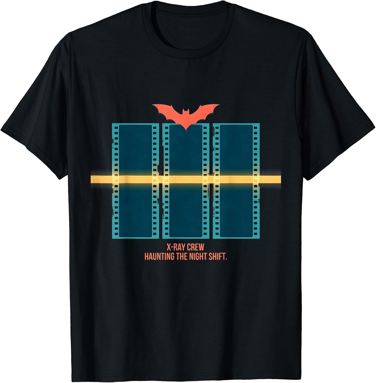 Men's X-Ray Crew Haunting The Night Shift Funny Radiology Tech T-Shirt - Black