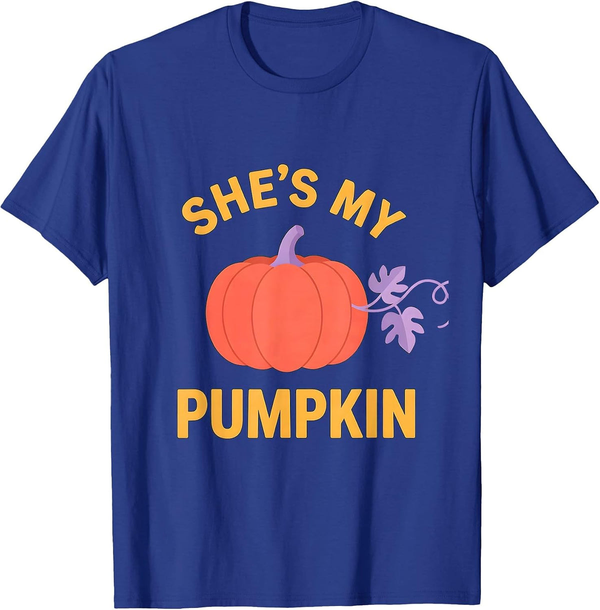 She's My Pumpkin Funny Matching Halloween Couples Boyfriend T-Shirt - Royal Blue