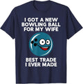 Funny Bowling Shirt for Husband Dad Grandpa T-Shirt - Navy Blue