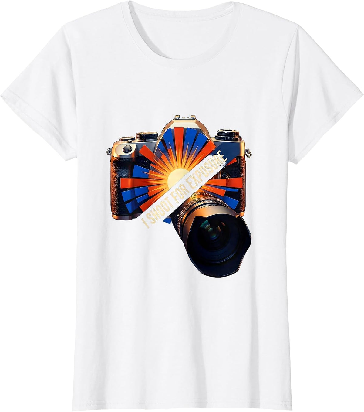 I Shoot For Exposure Funny Photography Hobbyist Camera Gear T-Shirt - White