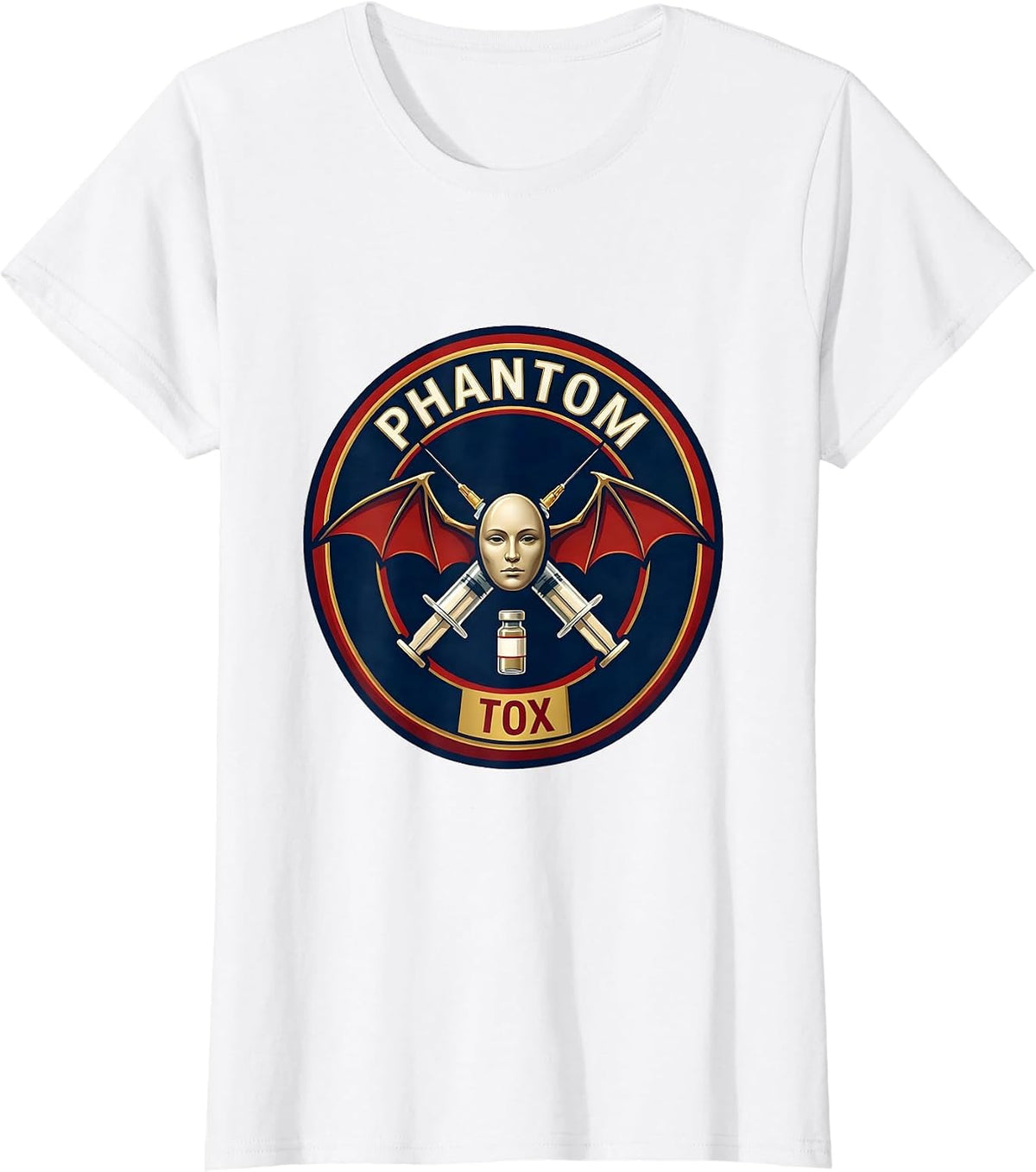 Women's Phantom Tox Aesthetic Nurse Injector Halloween Humor T-Shirt - White
