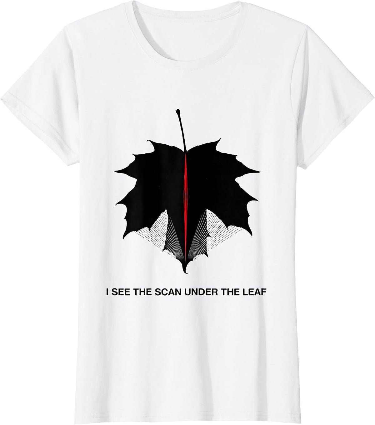 I See The Scan Under The Leaf Funny Sonographer Halloween T-Shirt - White