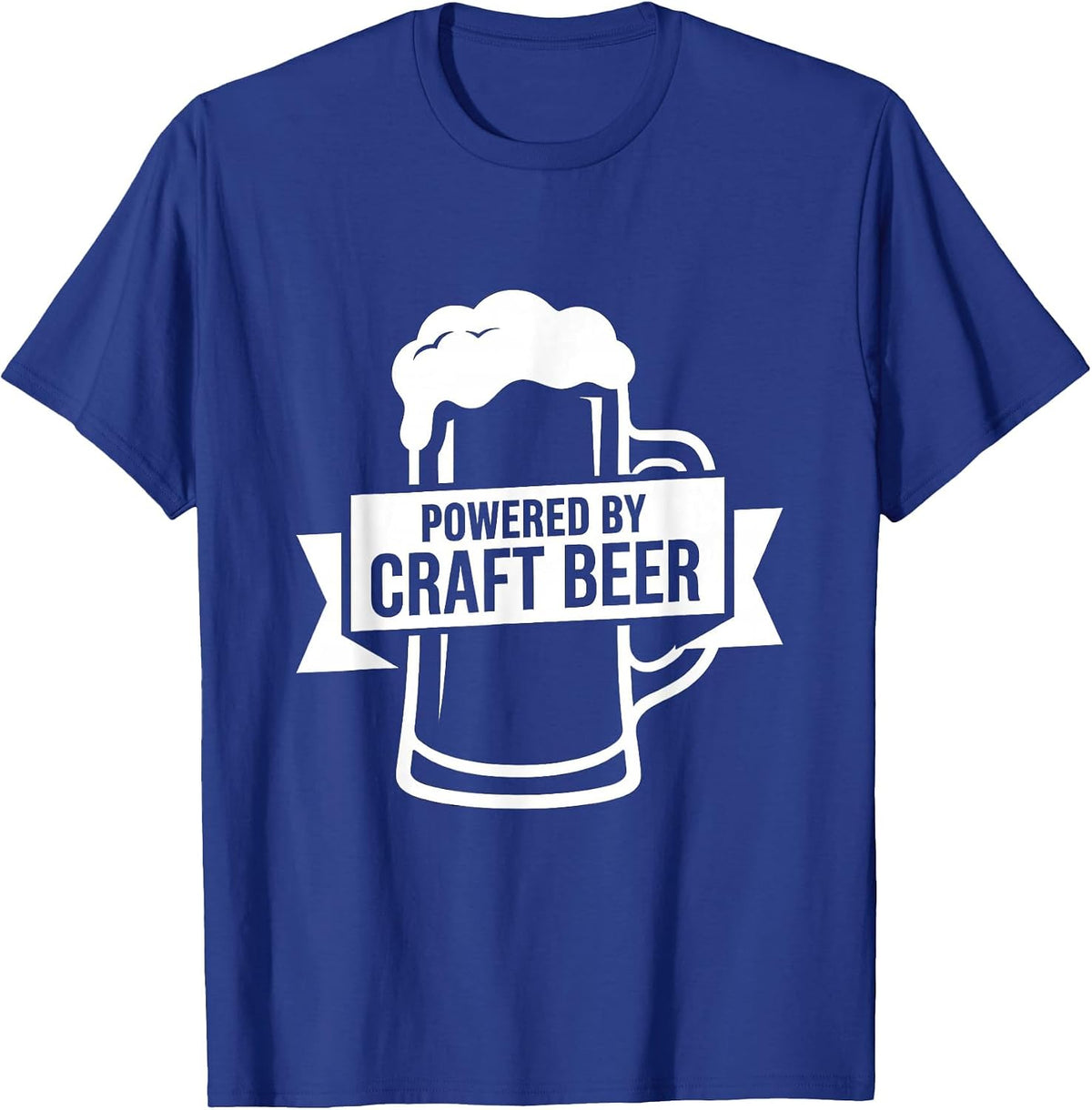 Powered by Craft Beer Brew Lover Design T-Shirt - Royal Blue