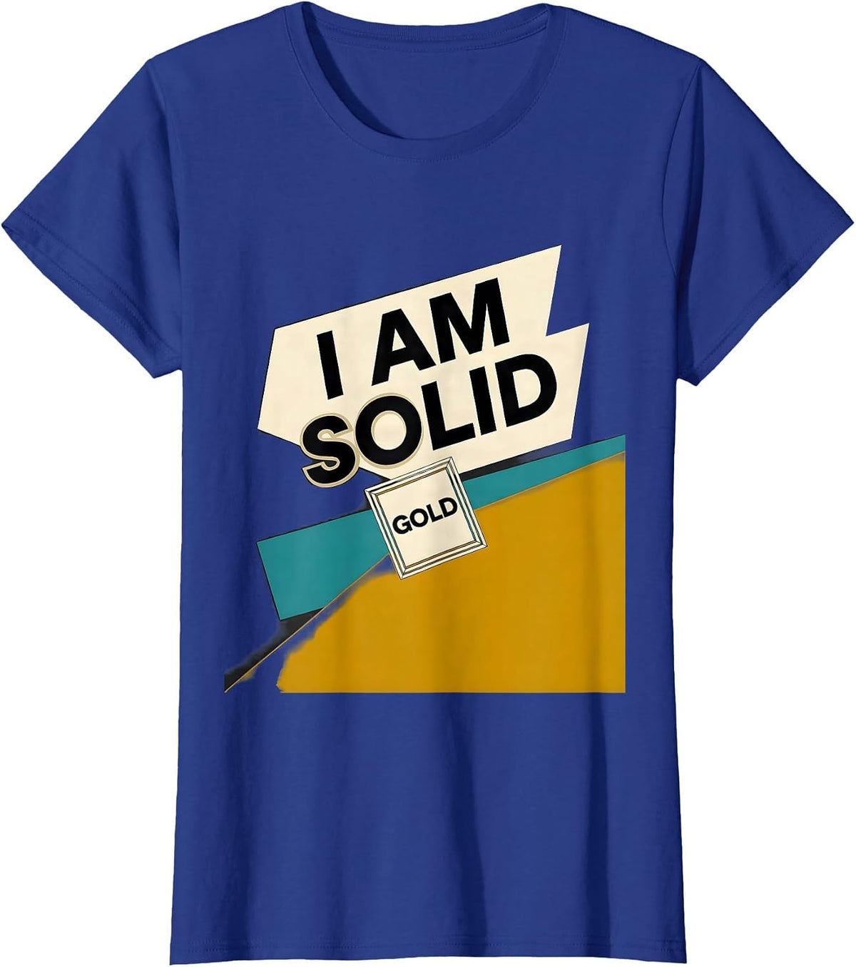 Women's I Am Solid Gold Midcentury Modern Chemistry Teacher Science T-Shirt - Royal Blue