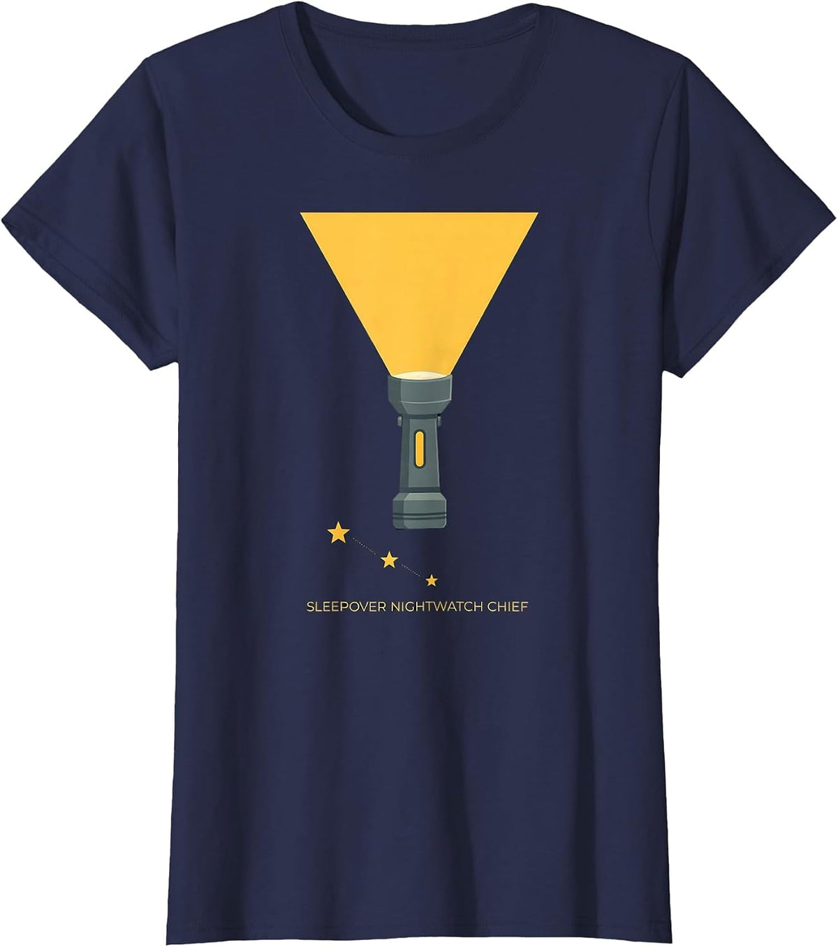 Women's Sleepover Nightwatch Chief Funny Slumber Party Squad T-Shirt - Navy Blue