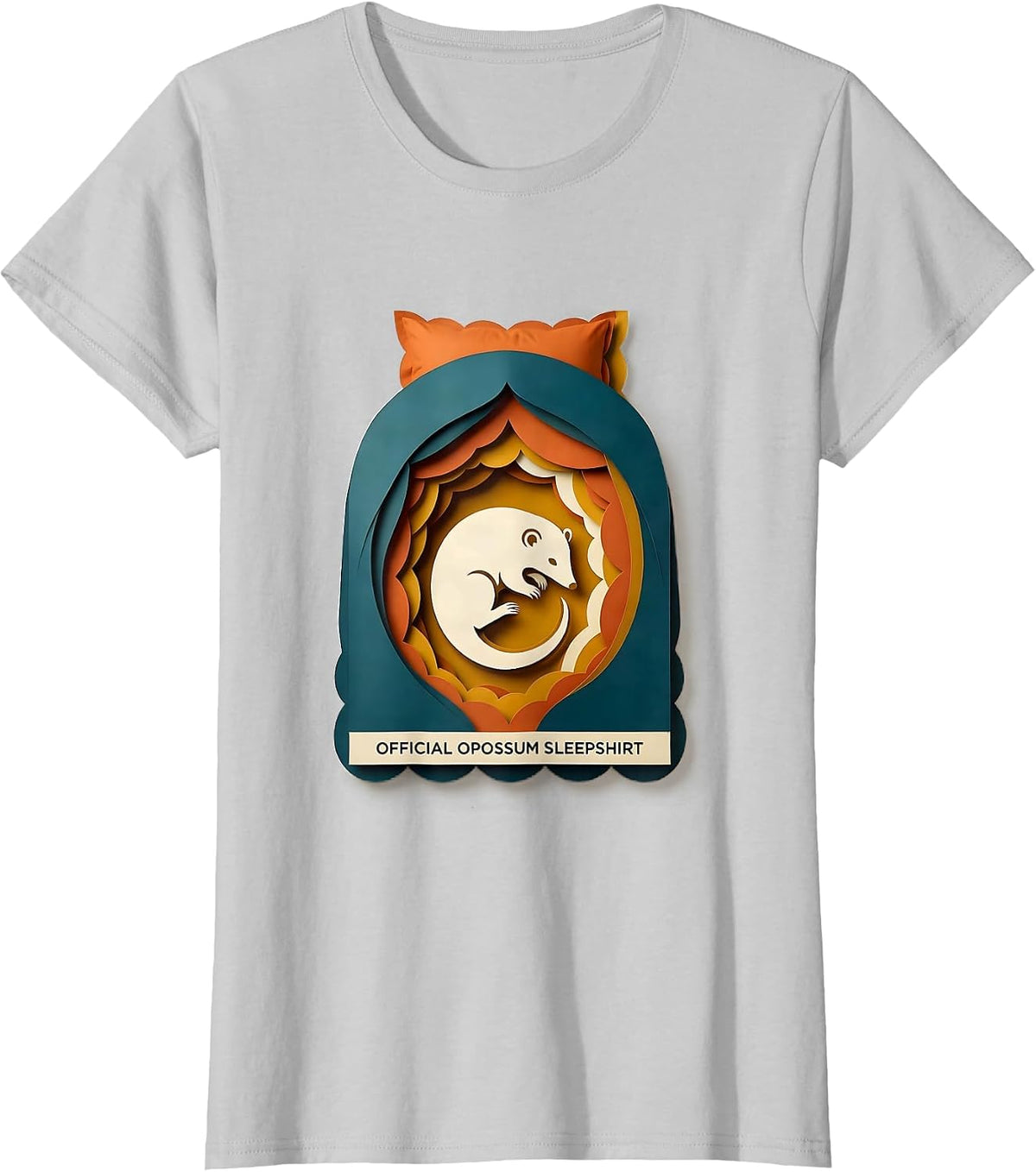 Official Opossum Sleepshirt Cute Animal Lover Pajama Humor T-Shirt - Silver Grey