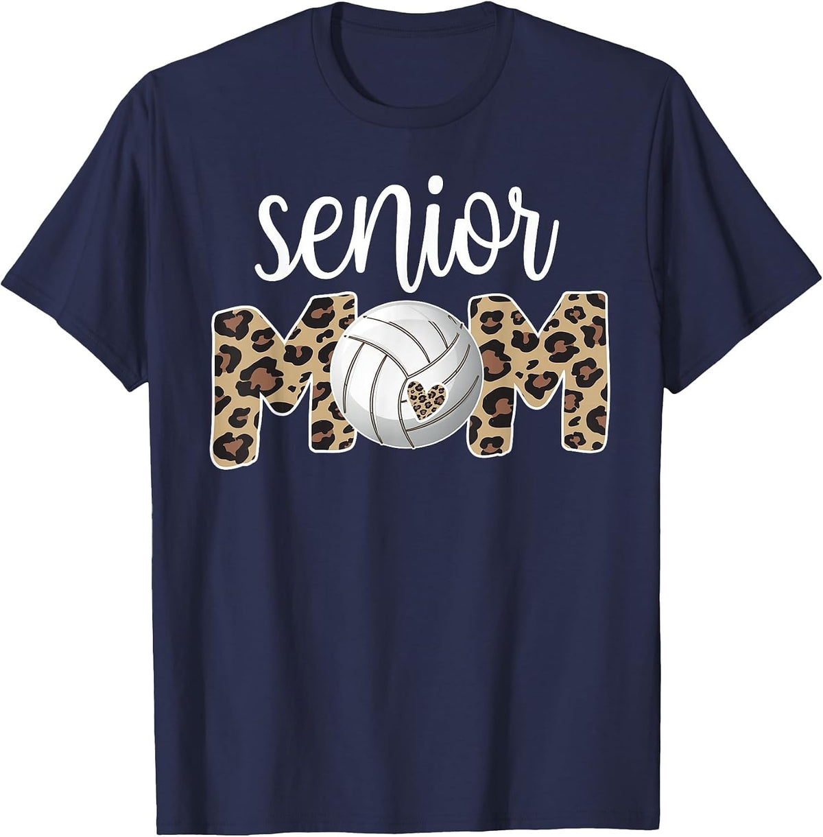 Proud Senior Mom Volleyball Player Senior Mama T-Shirt - Navy Blue