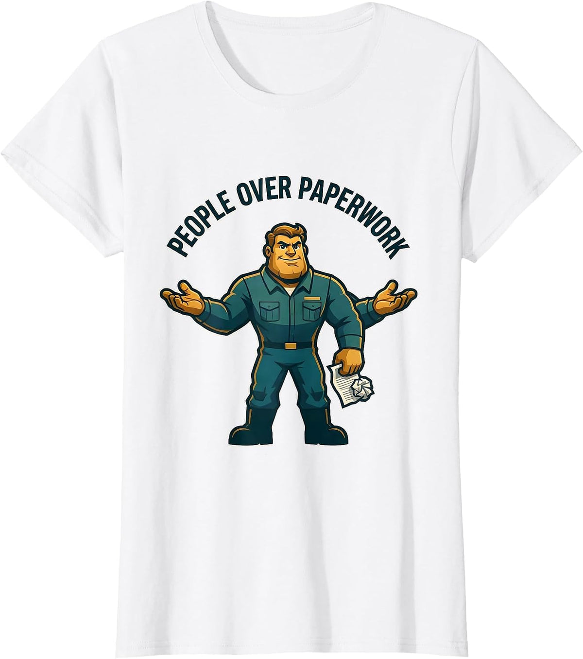 People Over Paperwork Social Worker Design T-Shirt - White