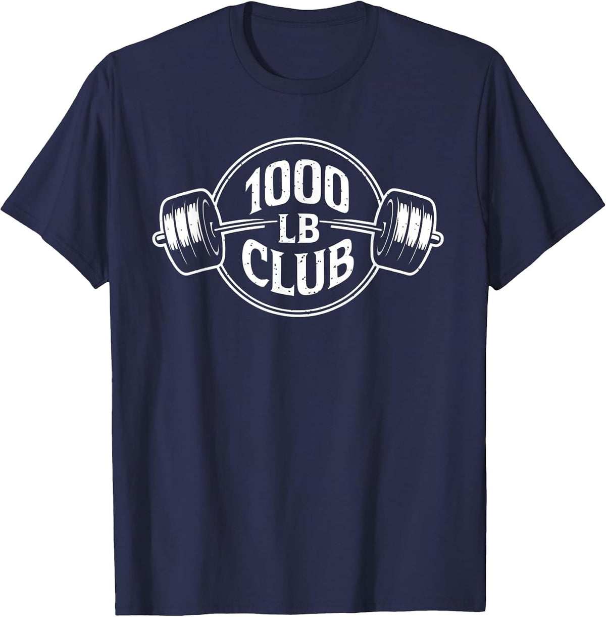 1000 LB Pound Club Strong Gym Weightlifting and Powerlifting T-Shirt - Navy Blue