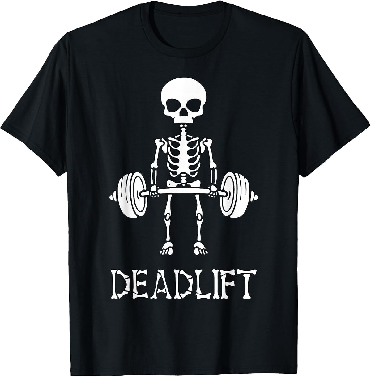 Deadlift Skeleton Gym Weight Lifting Workout Fitness T-Shirt - Black