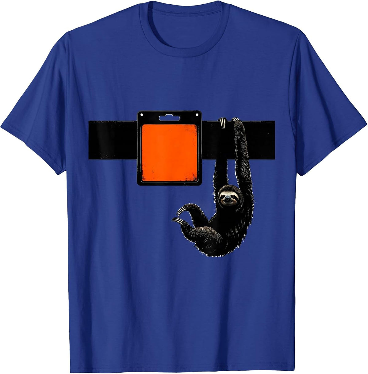 Men's Sloth Hanger Brutalist Funny Animal Lover Gift T-Shirt - Royal Blue