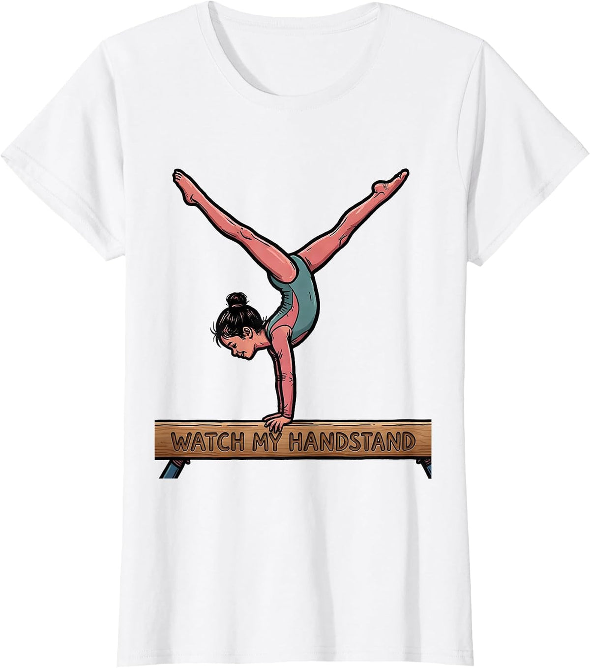 Women's Watch My Handstand Funny Gymnastics Gift for Girls Kids T-Shirt - White