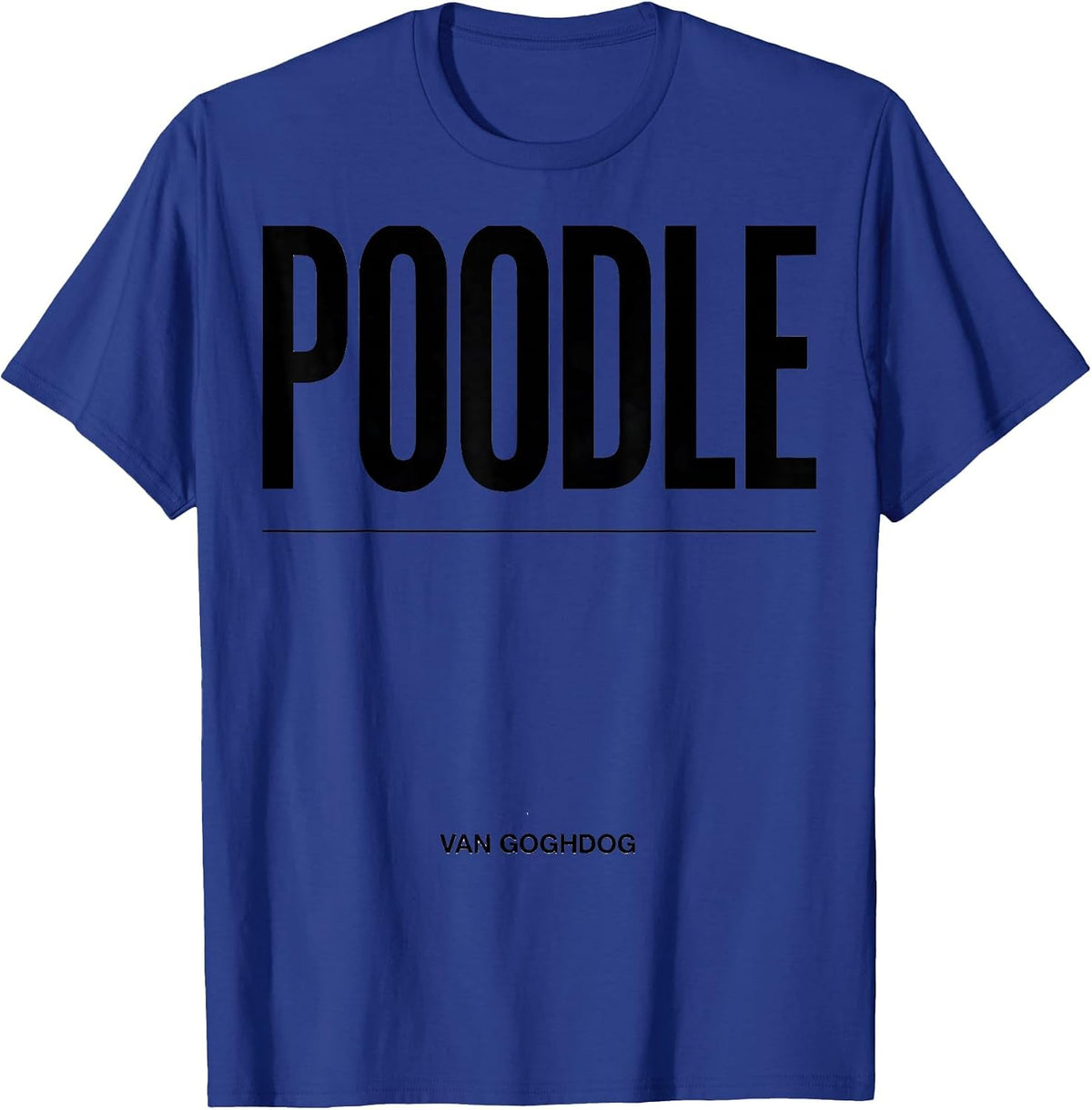 Poodle Van Goghdog Minimalist Dog Breed Portrait T-Shirt - Royal Blue