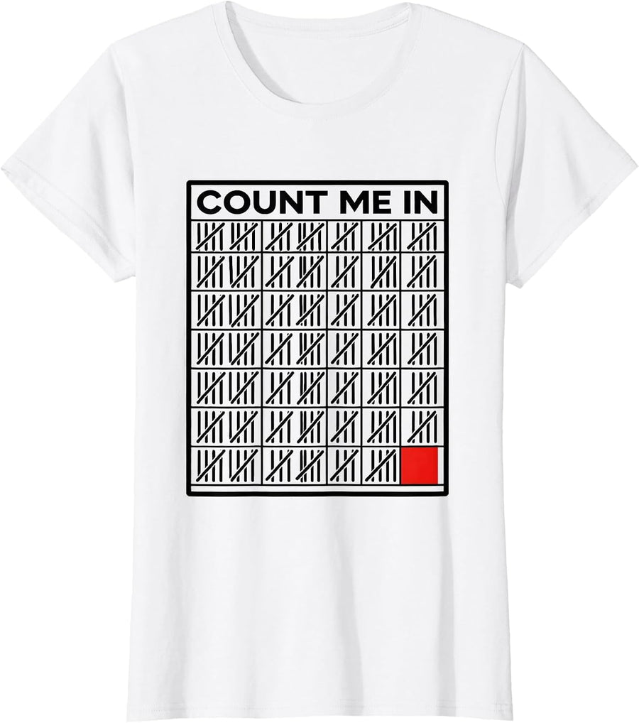 Women's Count Me In Funny Math Teacher Humor Gift T-Shirt - White
