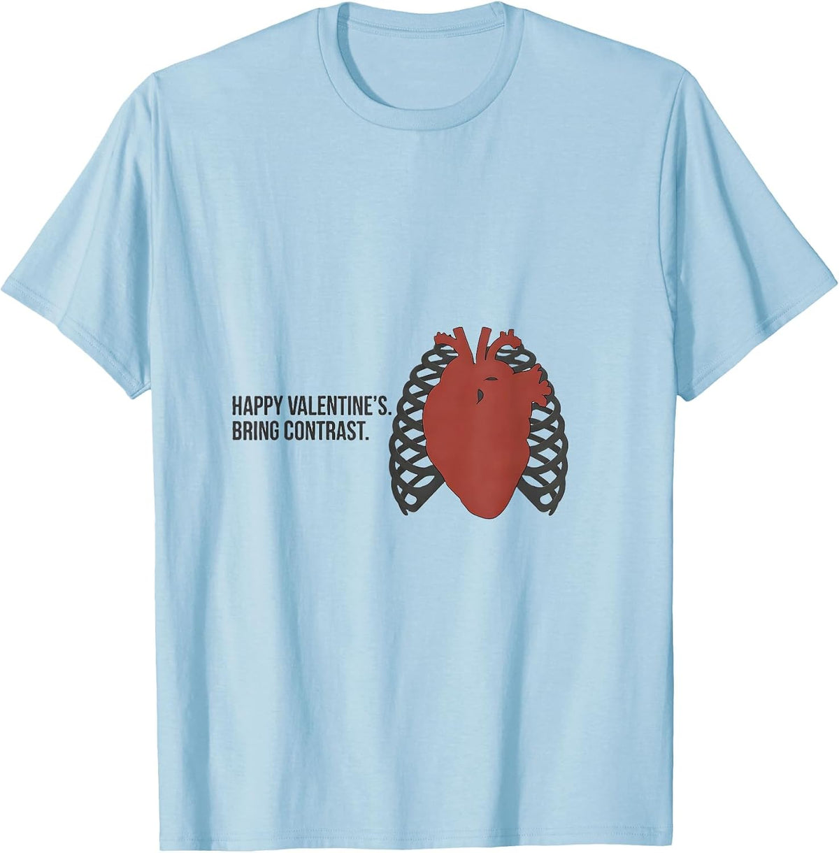 Men's Happy Valentine's Bring Contrast Funny Radiology Tech T-Shirt - Baby Blue