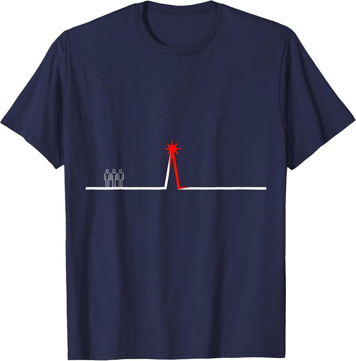 Men's Starburst Line Nurse Crew New Year Eve Party T-Shirt - Navy Blue