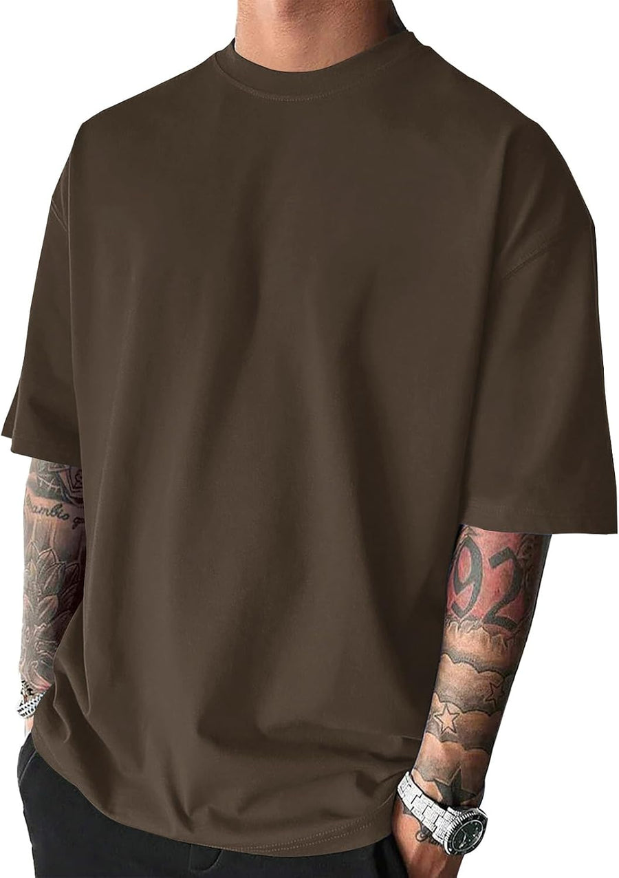 Men's Fashion Workout Oversized Tshirts - Brown