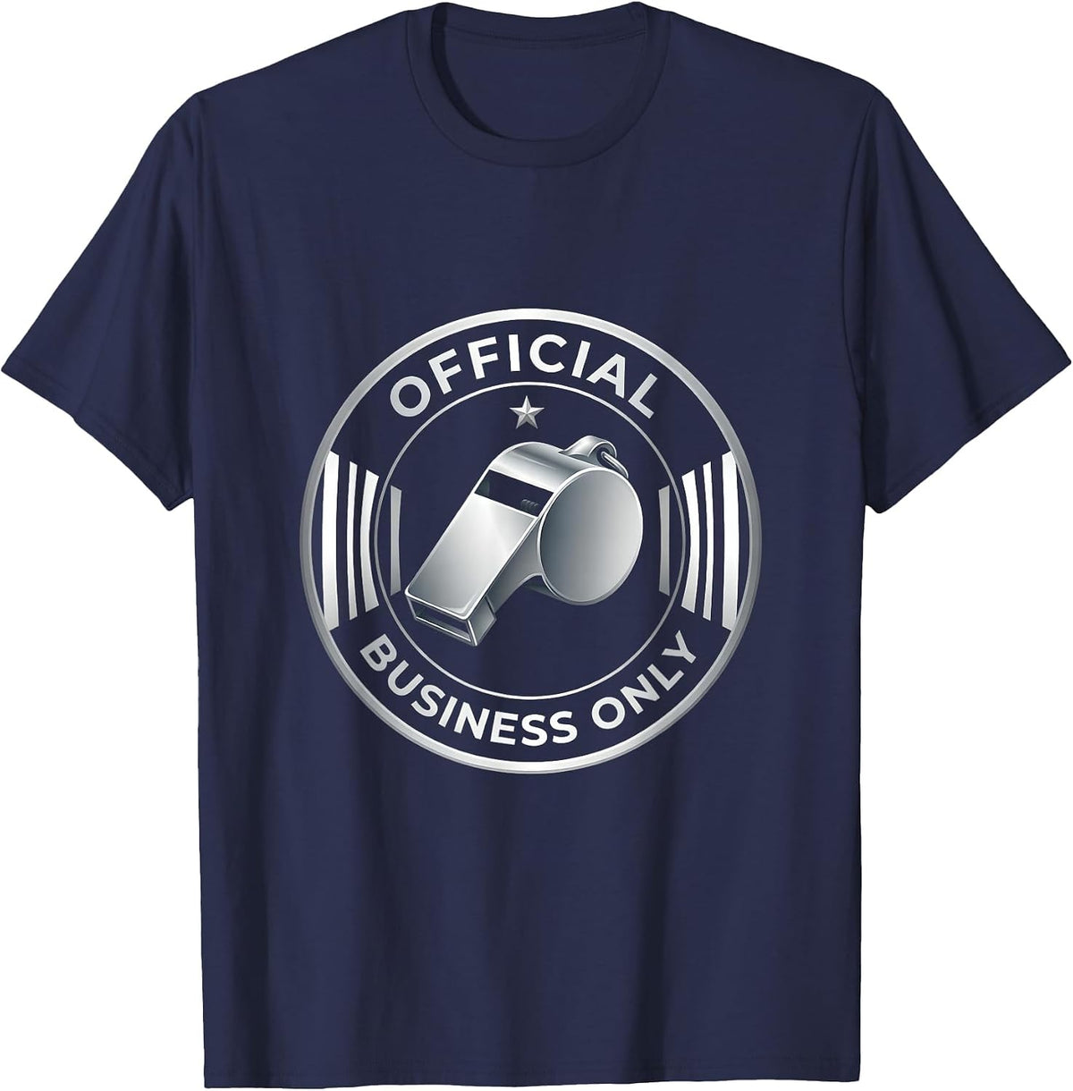 Official Business Only Bold Statement Design T-Shirt - Navy Blue