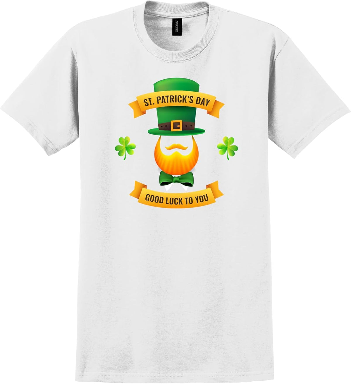 Happy Saint Patrick’s Day/Leprechaun/Lucky Irish/Shamrock Leaf/Green Clover Festival Unisex Short Sleeve Cotton Tee - White