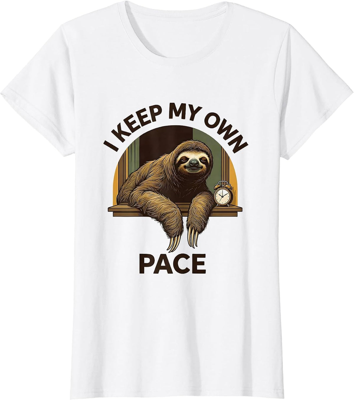 I Keep My Own Pace Funny Sloth Lover Gift for Valentine's T-Shirt - White