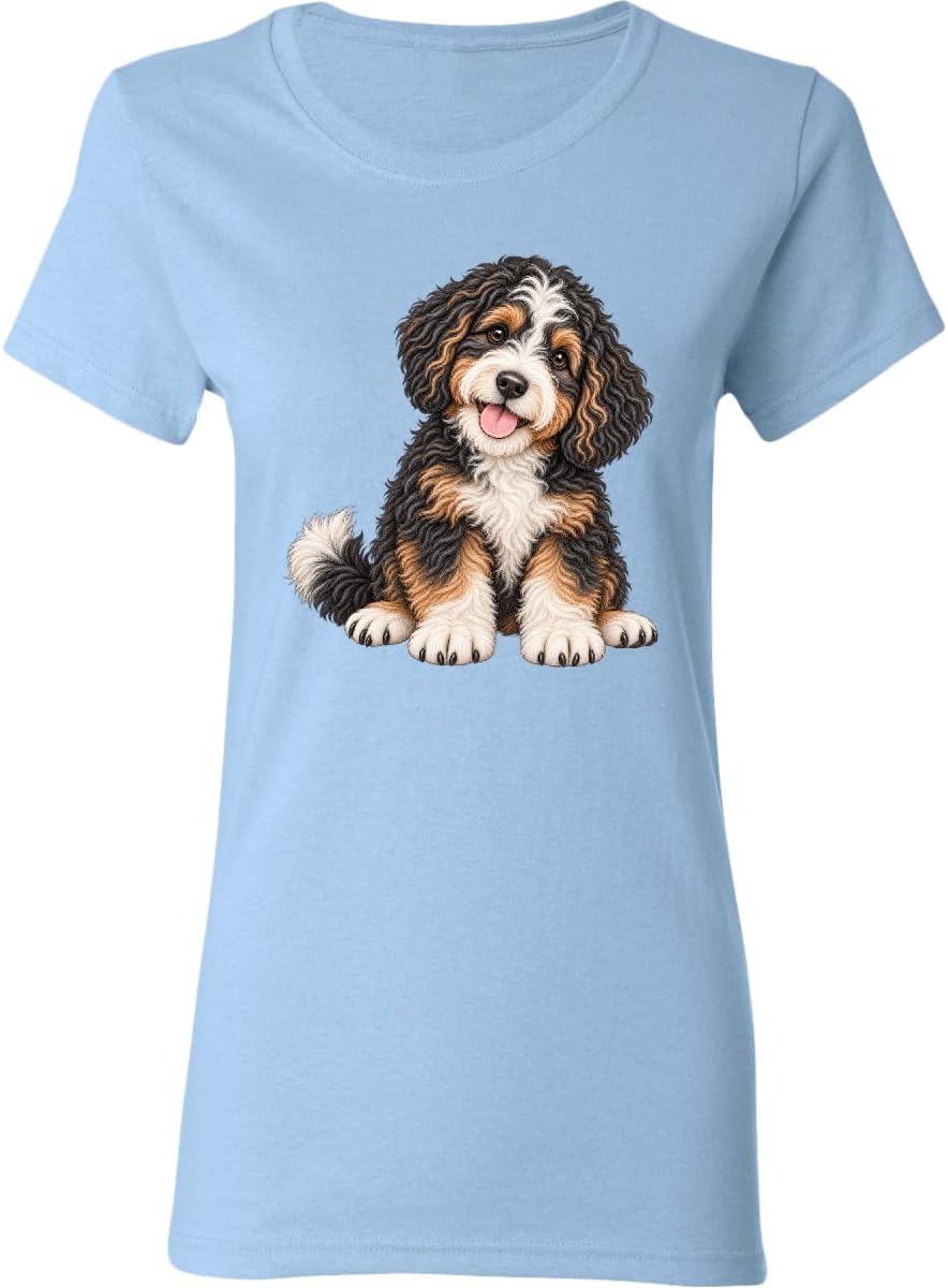 inktastic Bernedoodle Puppy Women's T-Shirt - Light Blue