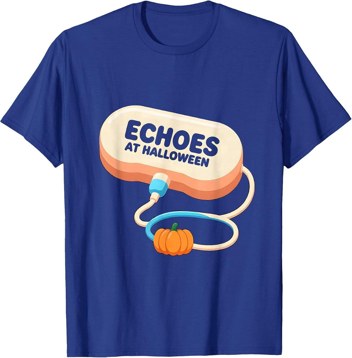 Echoes At Halloween Cute Kawaii Sonographer Halloween T-Shirt - Royal Blue