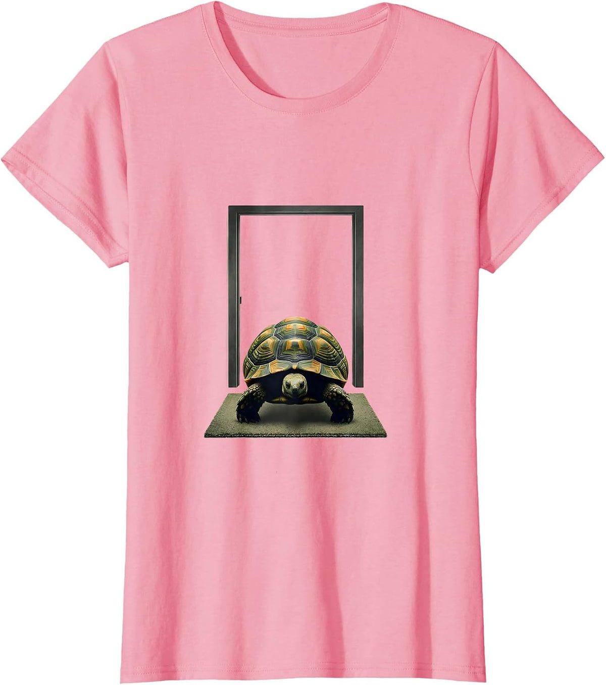Women's Tortoise Silhouette Pet Lover Novelty Gift T-Shirt - Pink