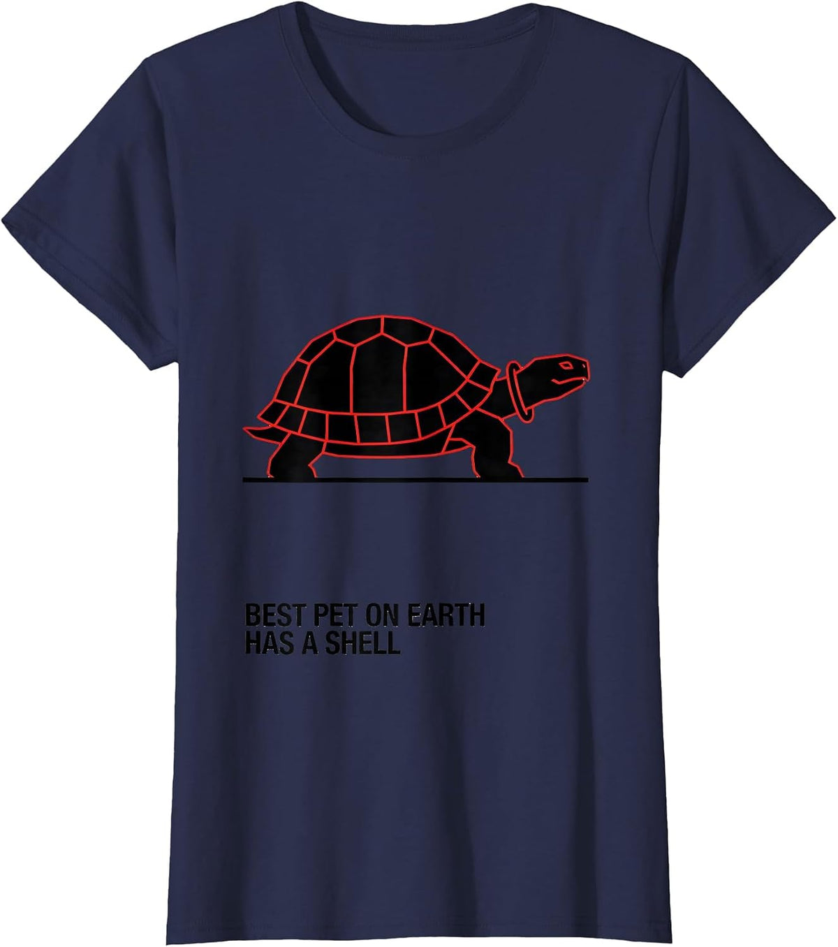 Women's Best Pet On Earth Has A Shell Funny Turtle Lover Reptile T-Shirt - Navy Blue