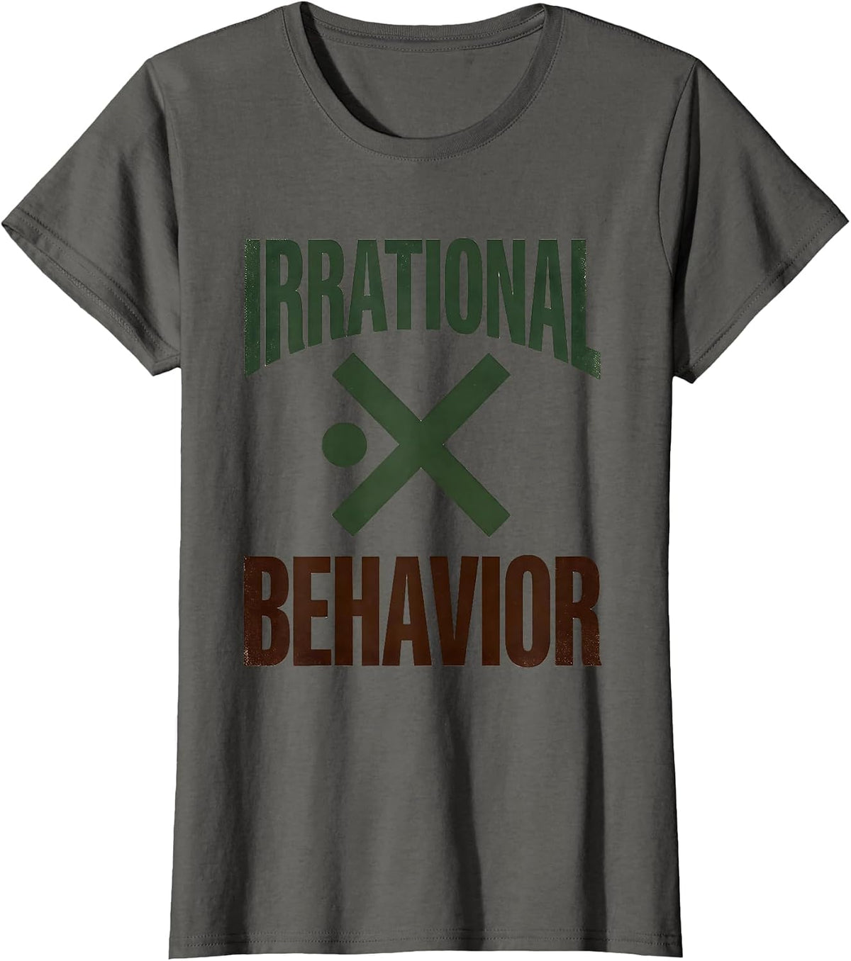 Women's Irrational Behavior Vintage Math Teacher Nerd Humor Gift T-Shirt - Asphalt Grey
