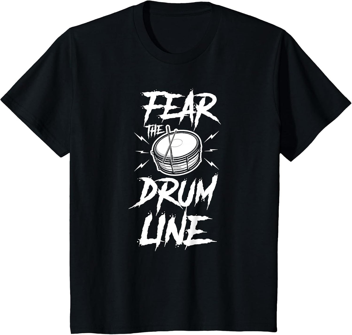 Marching Band Drum Corps Fear The Drumline T-Shirt - Black