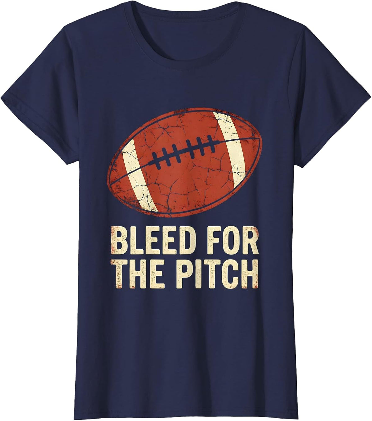 Women's Bleed for the Pitch Rugby Graphic Design T-Shirt - Navy Blue