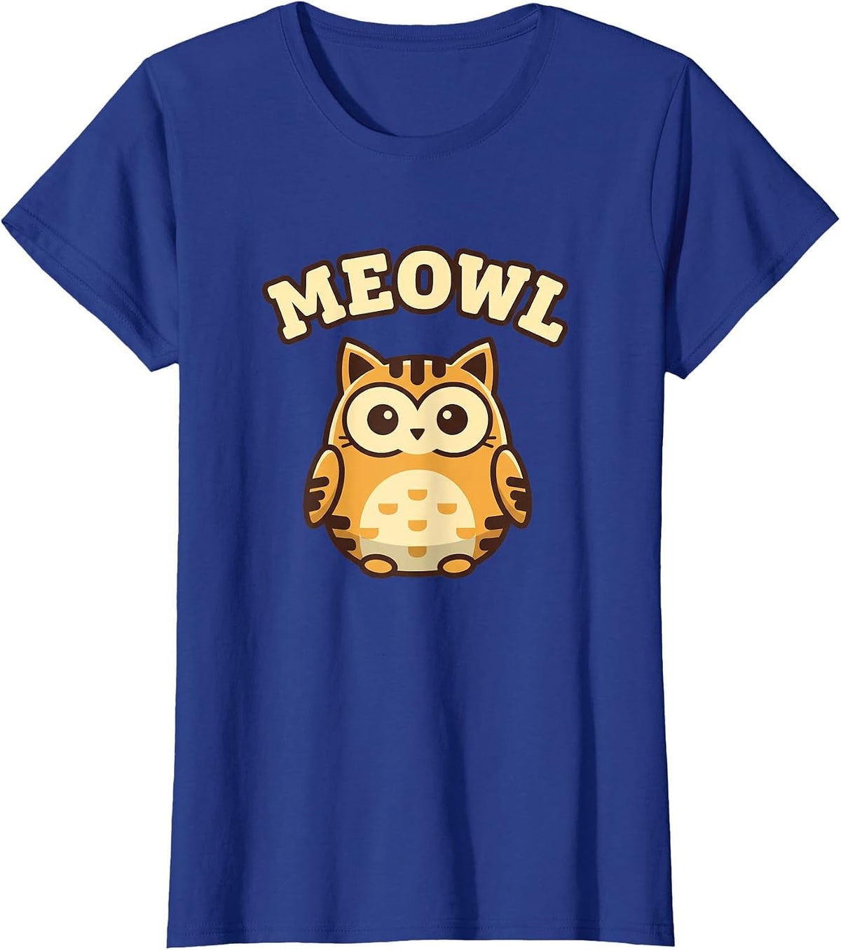Bird Meowl Cat-Owl Meme Funny Cursed Brainrot Design T-Shirt - Royal Blue
