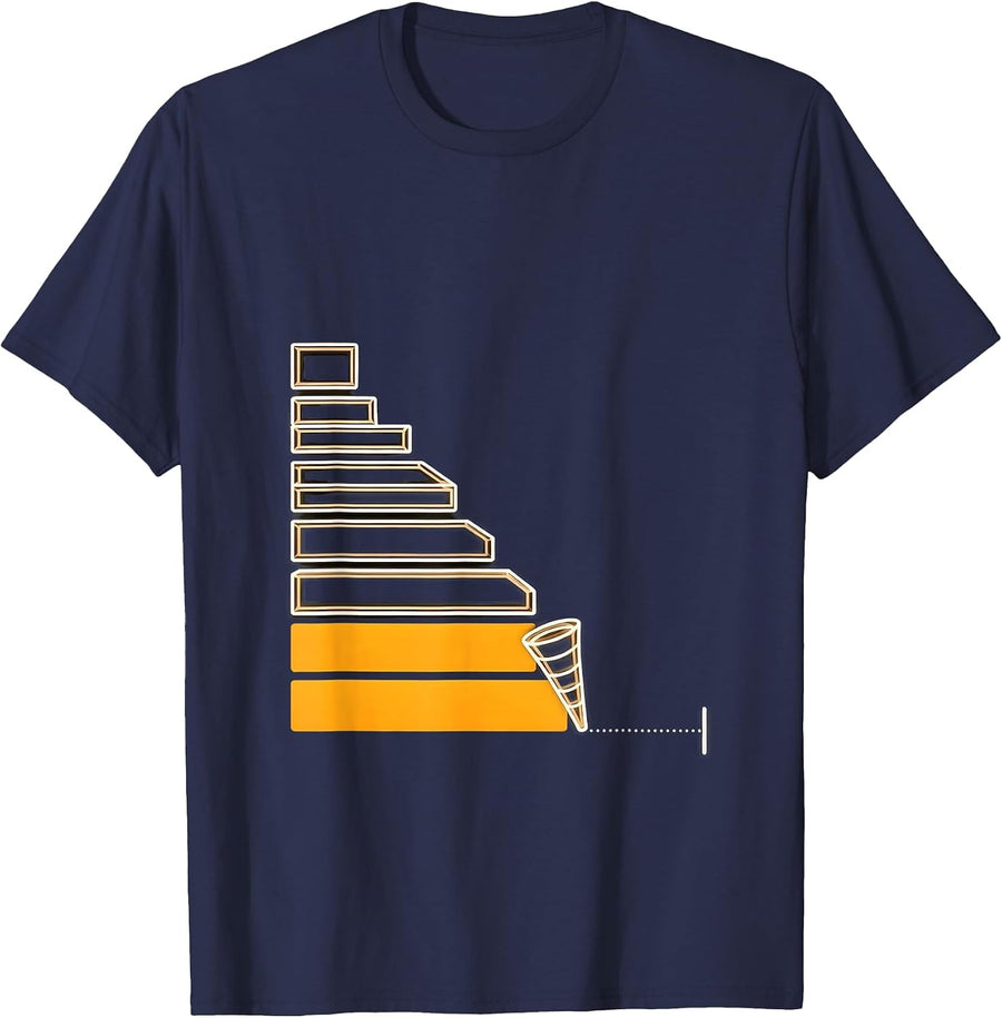Stepped Tornado Bands Storm Chaser Meteorology Enthusiast T-Shirt - Navy Blue