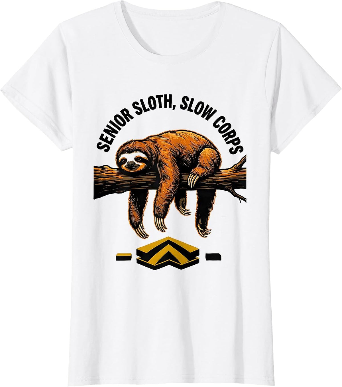 Women's Senior Sloth Slow Corps Funny Lazy Sloth Lover Gift T-Shirt - White