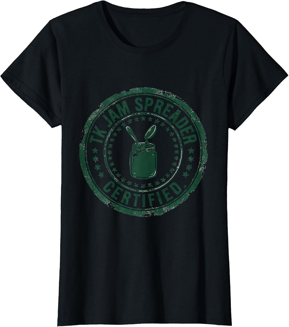 Women's TK Jam Spreader Certified Funny PE Teacher Role Humor T-Shirt - Black