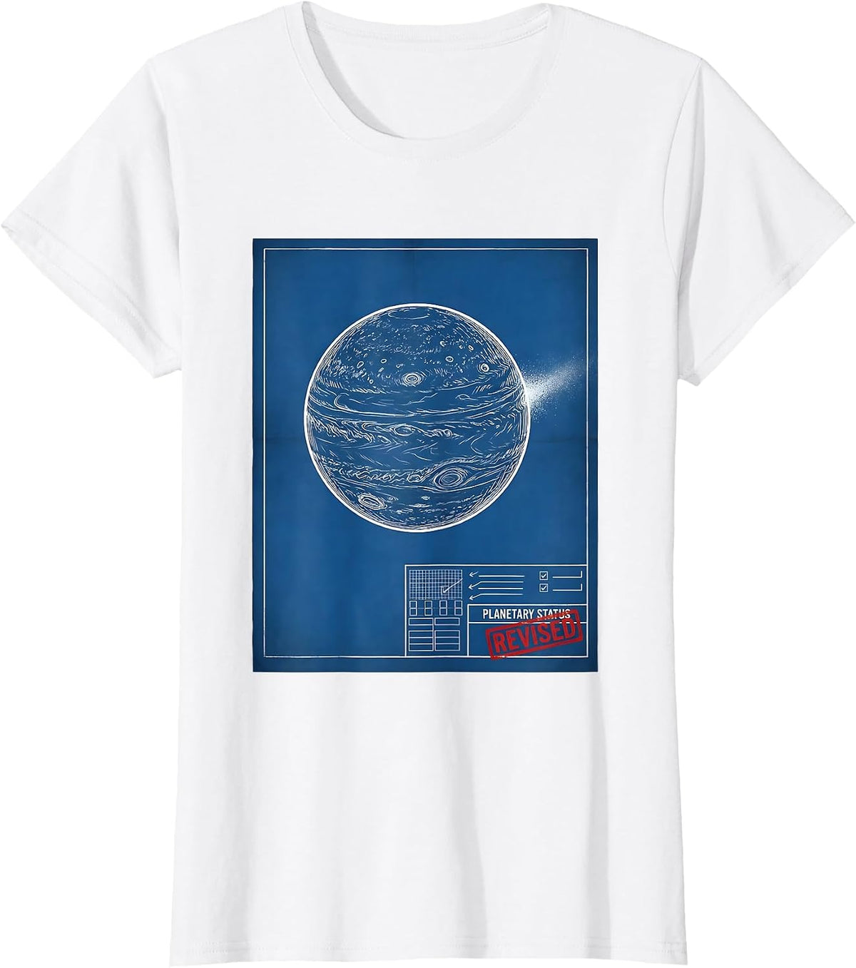 Planetary Status Revised Funny Astronomy Science Fan Gift T-Shirt - White