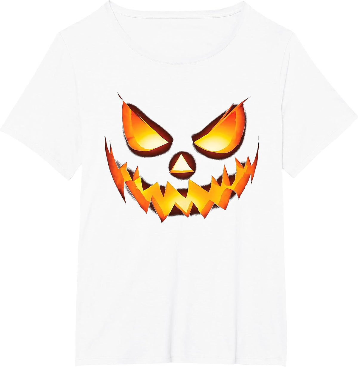 Jack O Lantern Scary Carved Pumpkin Face Halloween Costume T-Shirt - White