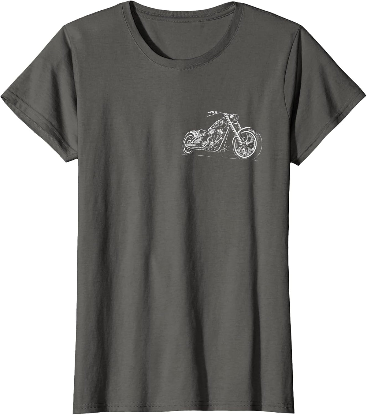 Motorcycle Graphic Men's Biker T-Shirt - Asphalt Grey