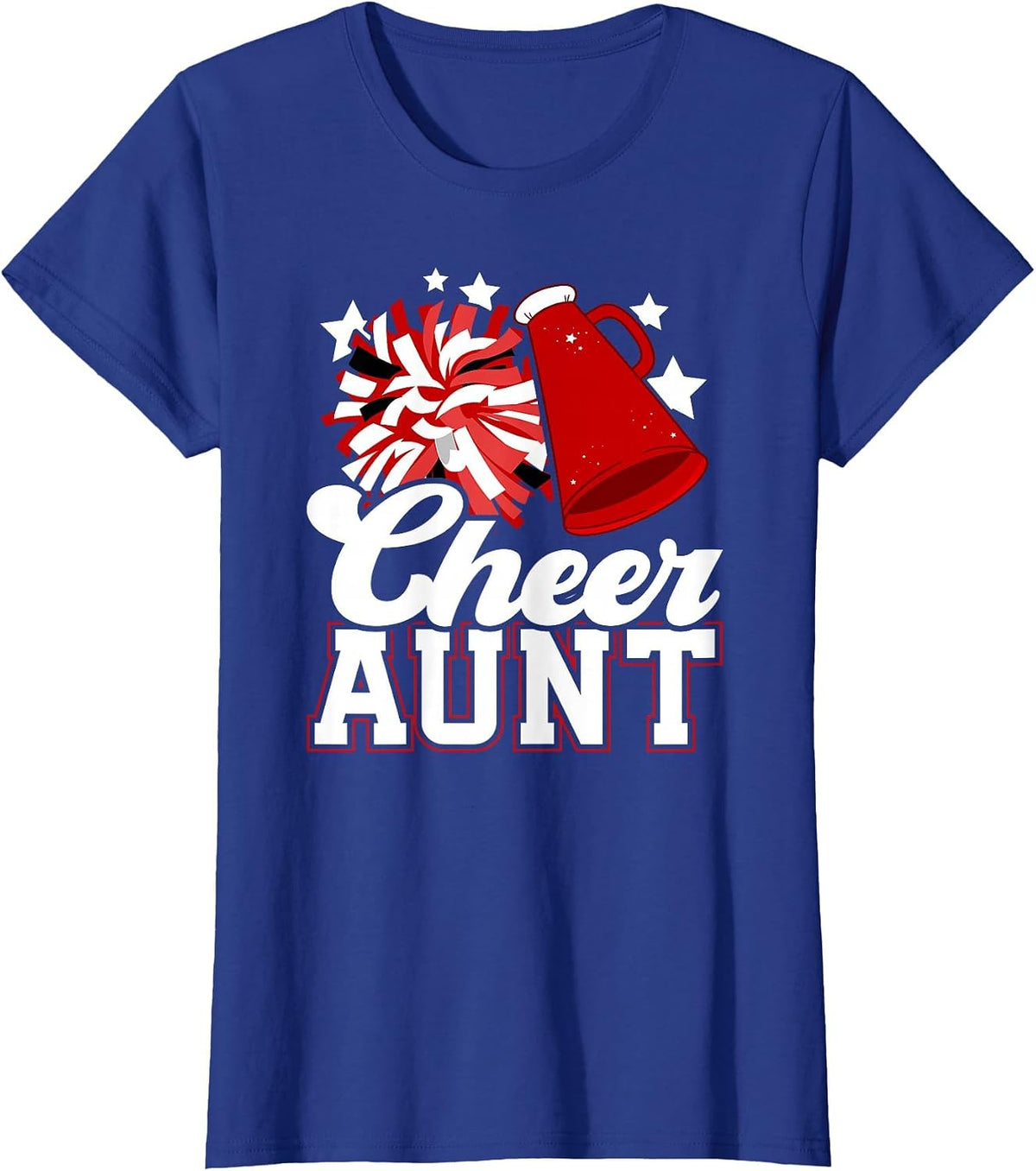 Cheer Aunt of A Cheerleader Aunt Cheerleading Auntie T-Shirt - Royal Blue