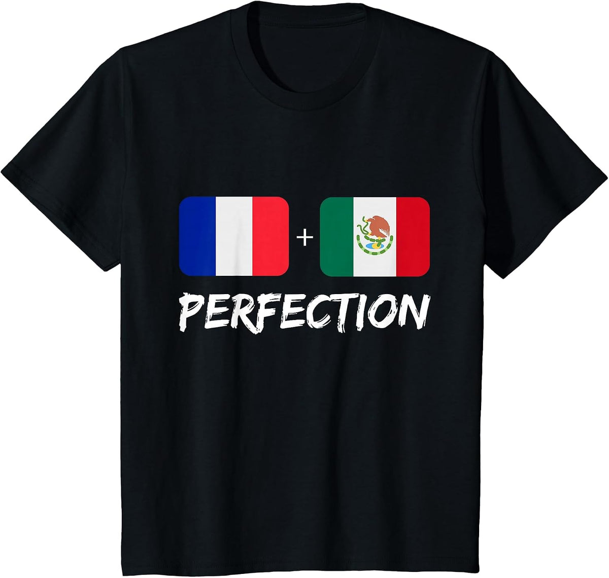 French Plus Mexican Perfection Mix Heritage Flag T-Shirt - Black