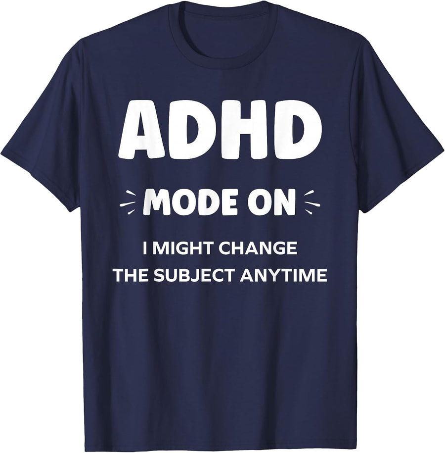 Simple ADHD Attention Deficit hyperactivity ADHD T-Shirt - Navy Blue