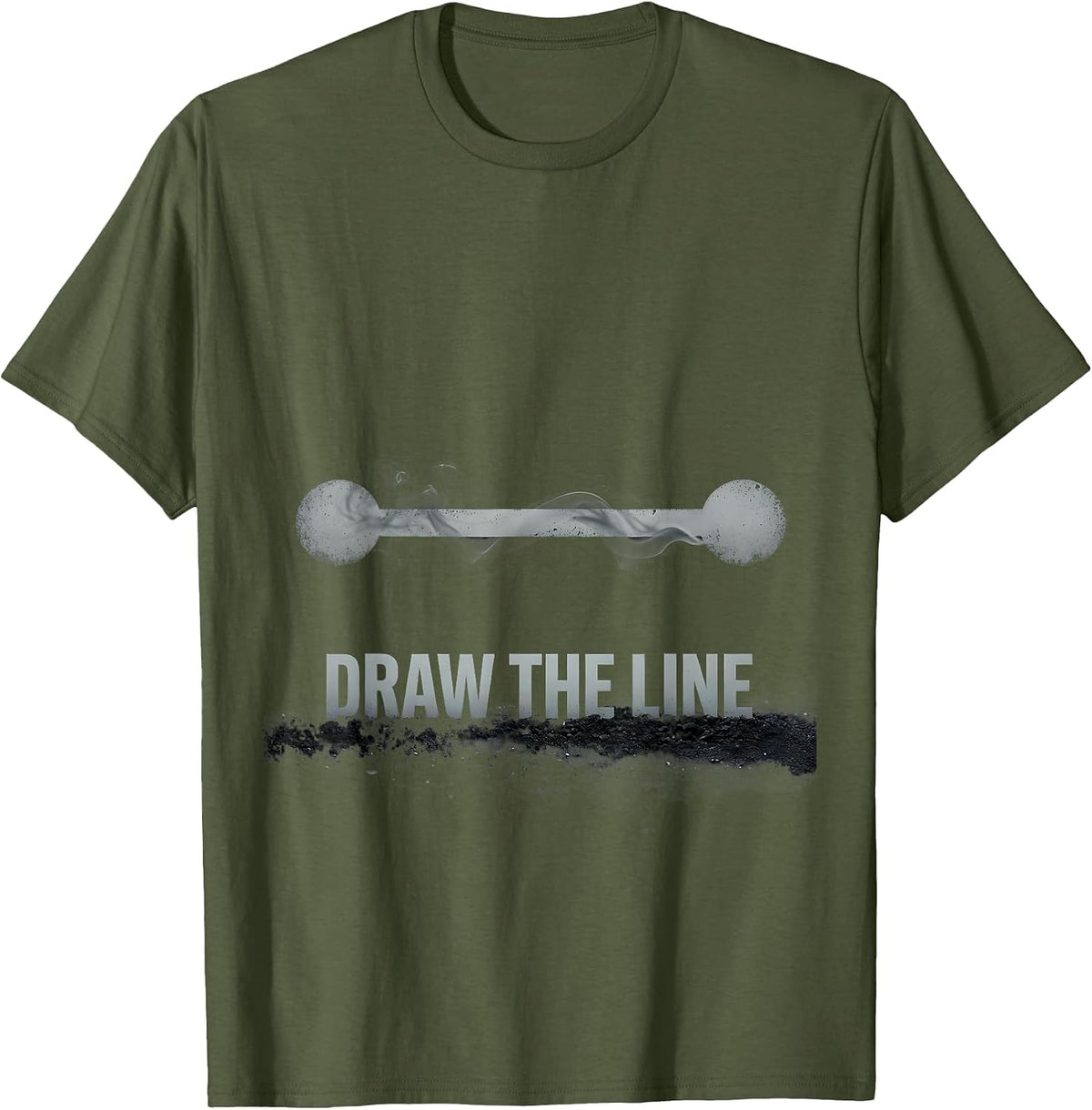 Men's Draw The Line Funny Math Teacher Math Nerd Humor T-Shirt - Olive Green