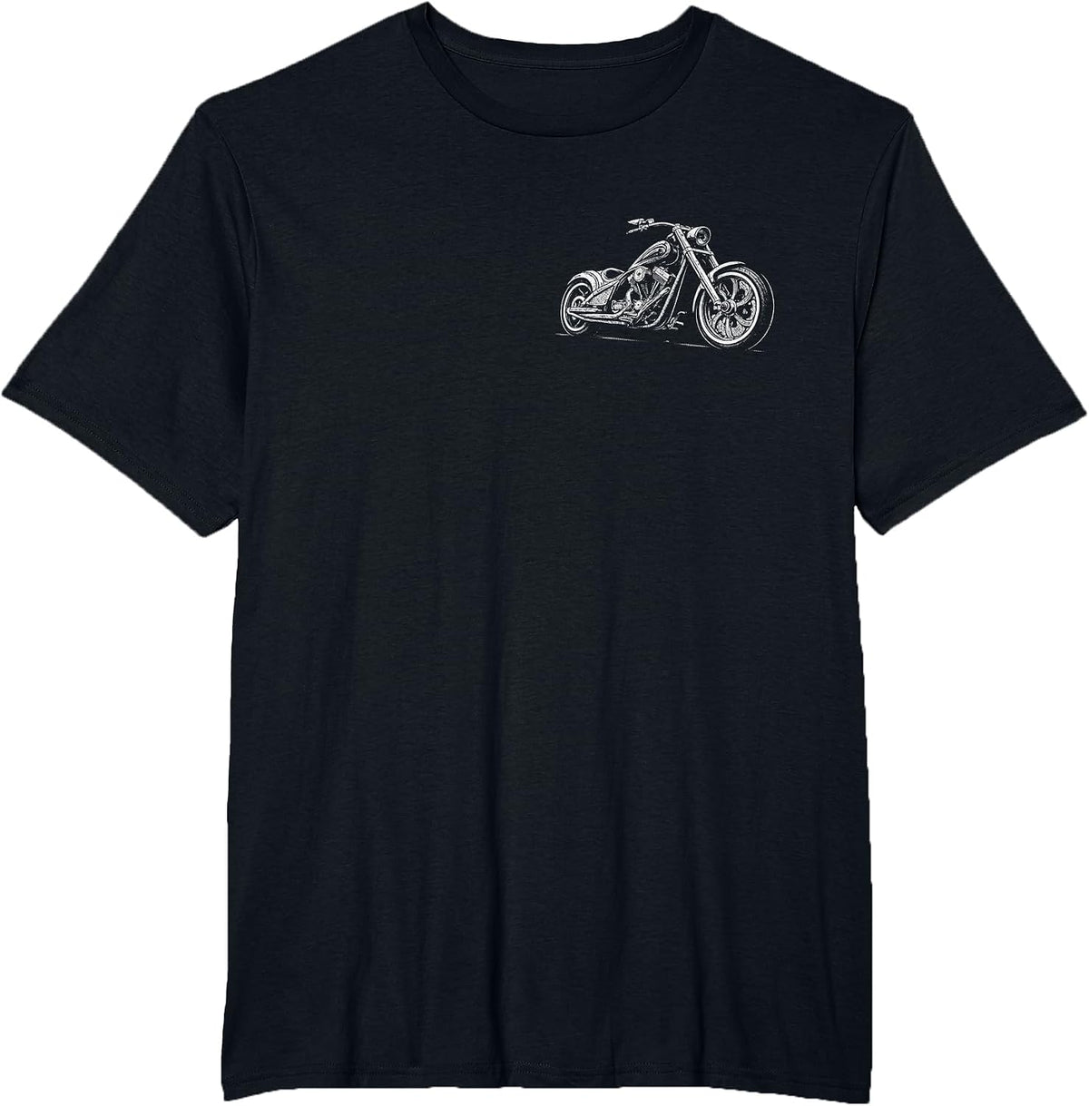 Motorcycle Graphic Men's Biker T-Shirt - Black