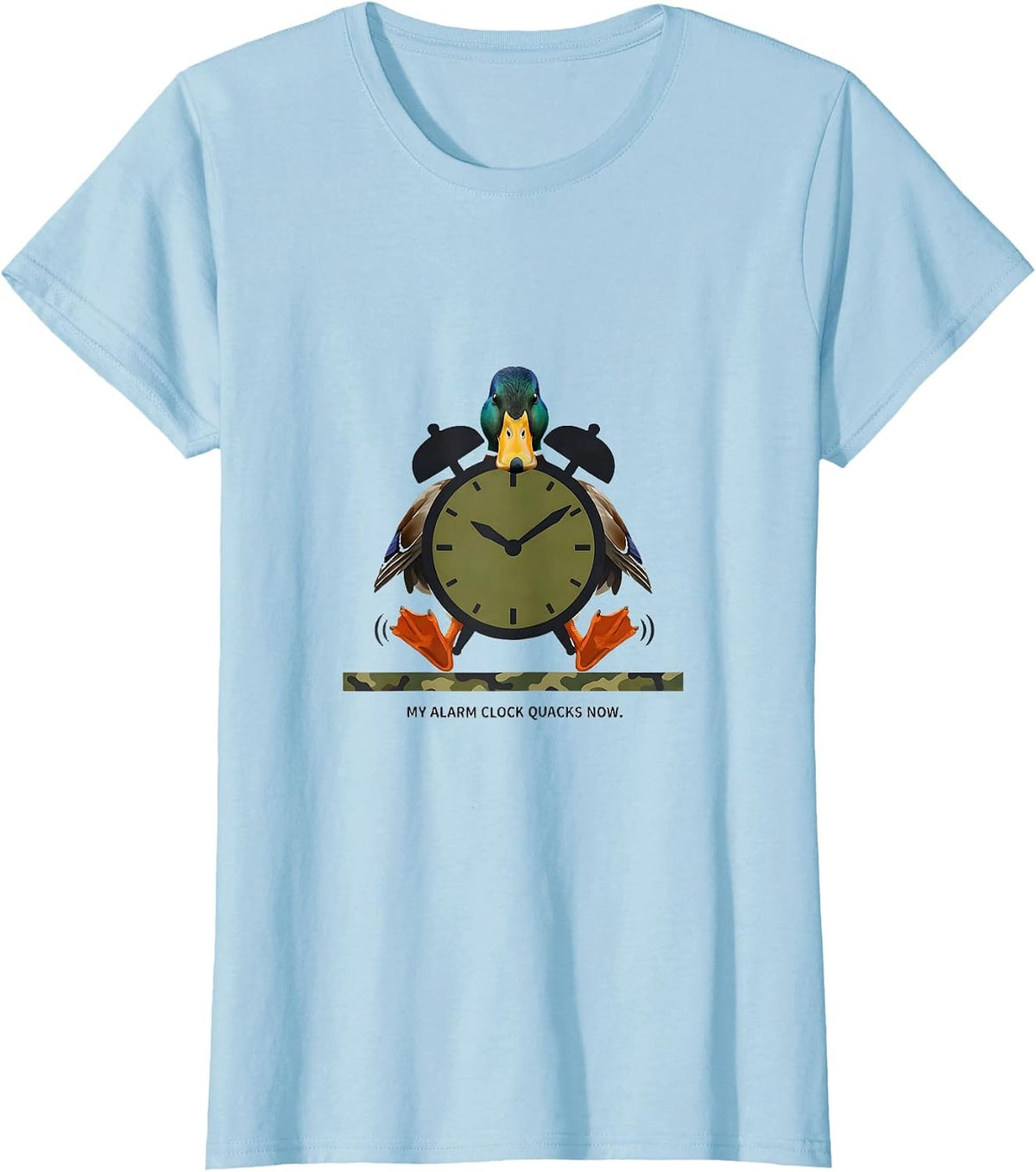 My Alarm Clock Quacks Now Funny Hunting Mallard Duck Youth T-Shirt - Baby Blue
