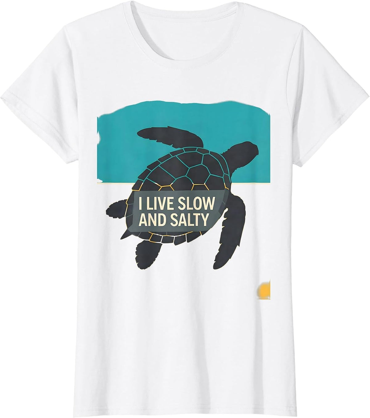 Women's I Live Slow And Salty Funny Sea Turtle Lover Beach Humor T-Shirt - White