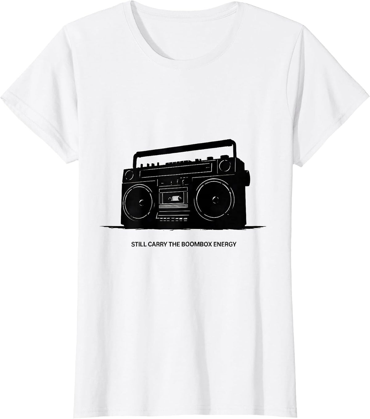Still Carry The Boombox Energy Nostalgic 90s Hip-Hop Rap T-Shirt - White