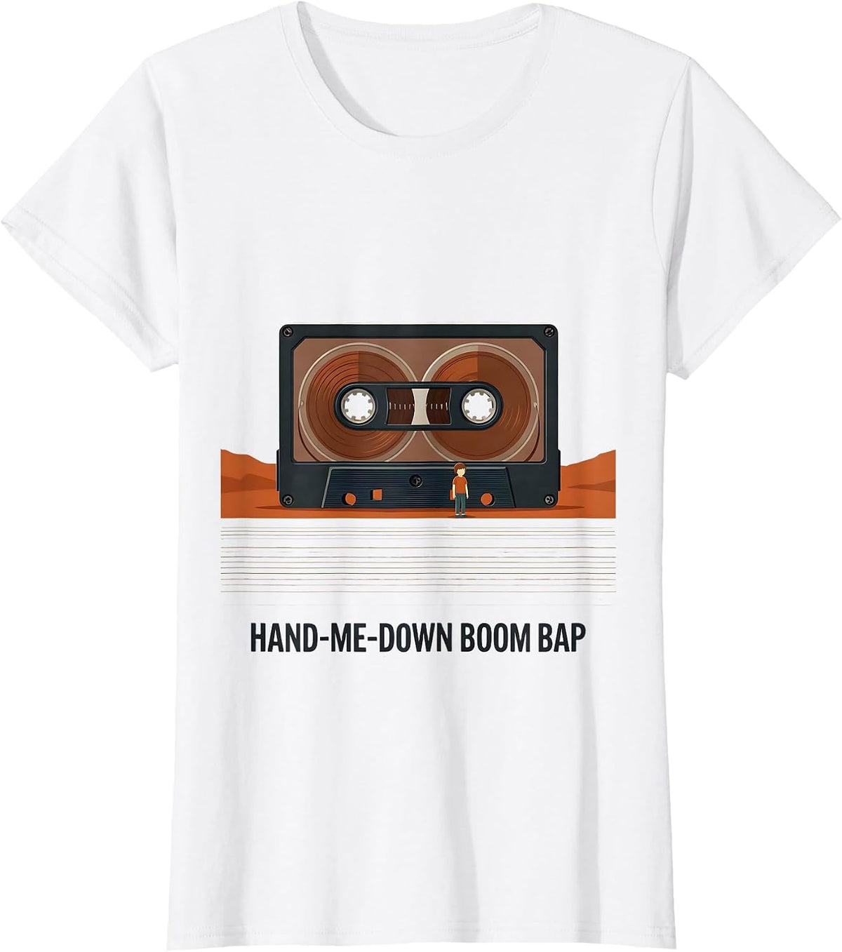 Women's Hand-Me-Down Boom Bap Old School Hip Hop 80s 90s Retro T-Shirt - White