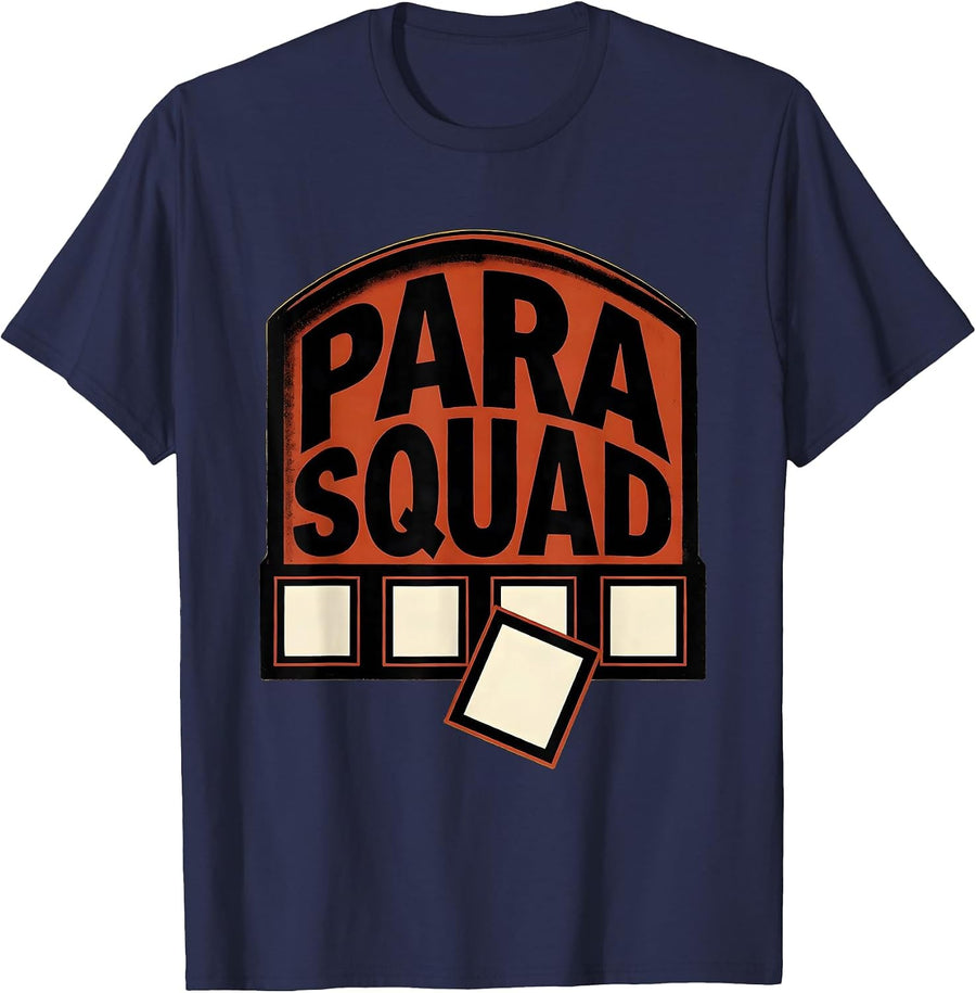 Para Squad Paraprofessional Teacher Appreciation Back T-Shirt - Navy Blue