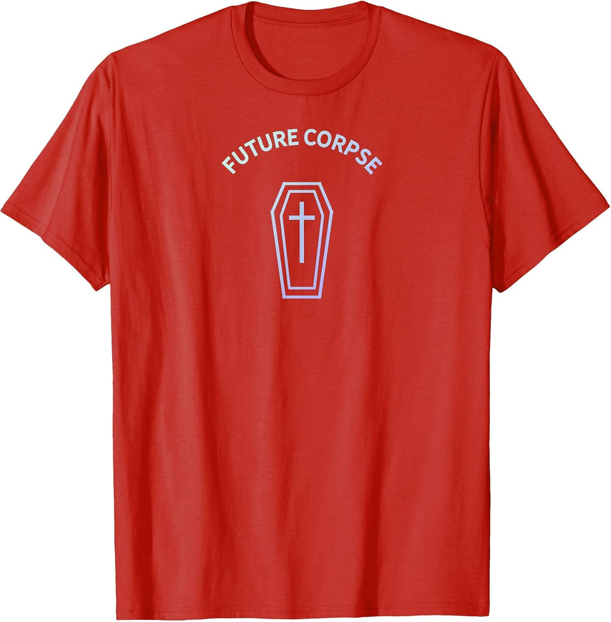 Future Corpse Coffin Pastel Goth Grunge Halloween Aesthetic T-Shirt - Red