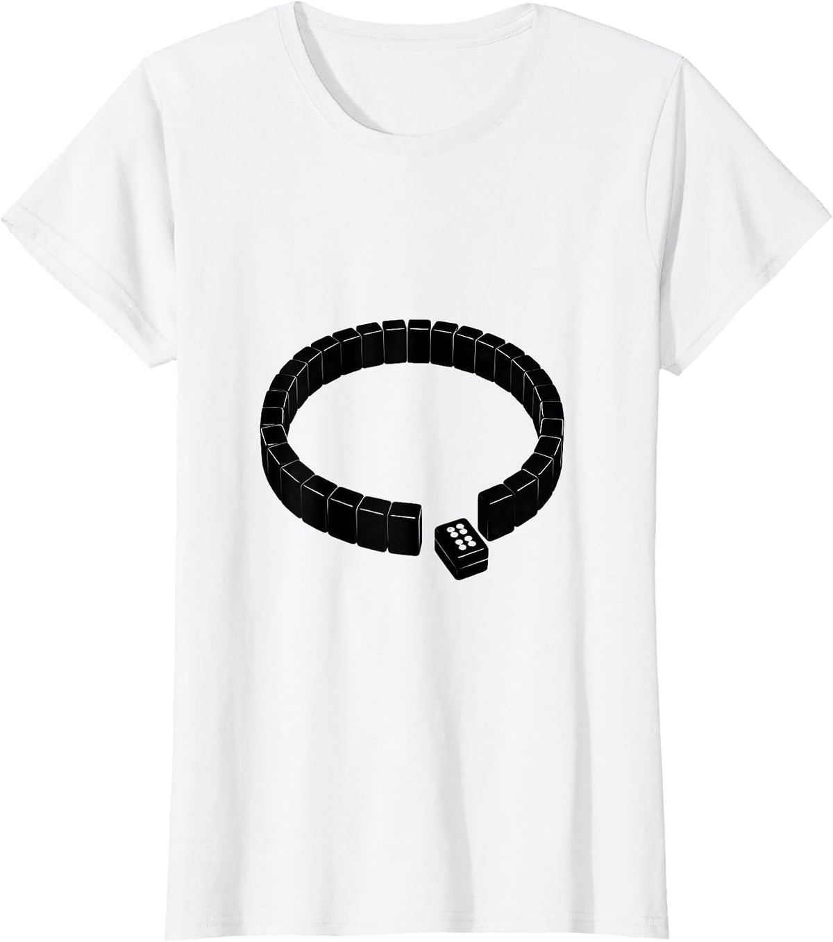 Women's Mahjong Tile Loop Minimalist Mahjong Player Gift T-Shirt - White